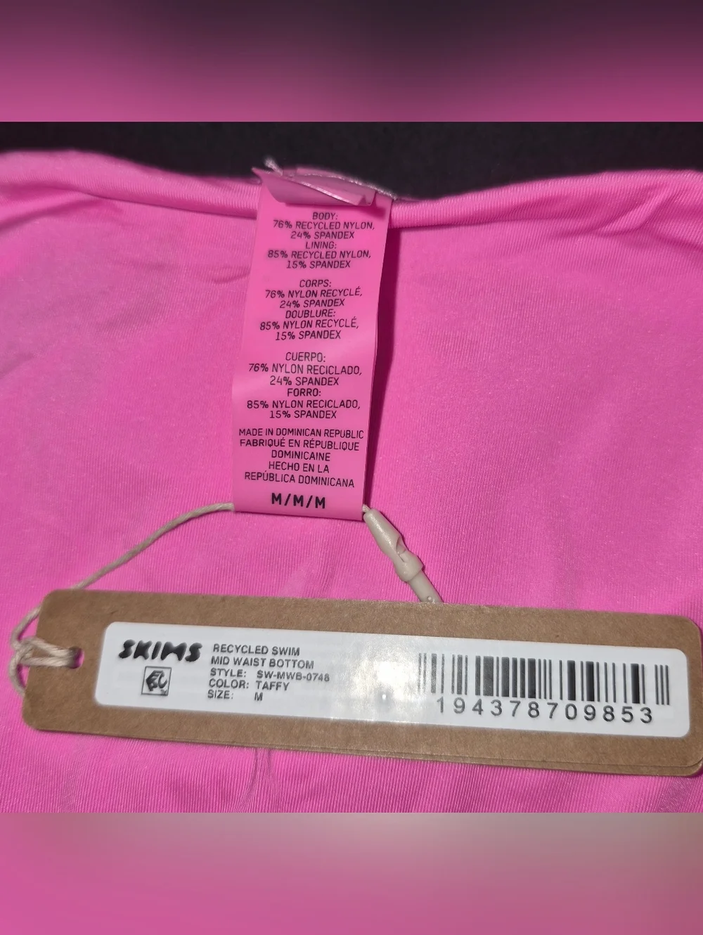 💕NWT SKIMS RARE Swim Mid Rise Mid Waist Cheeky Bikini Bottoms Pink TAFFY M